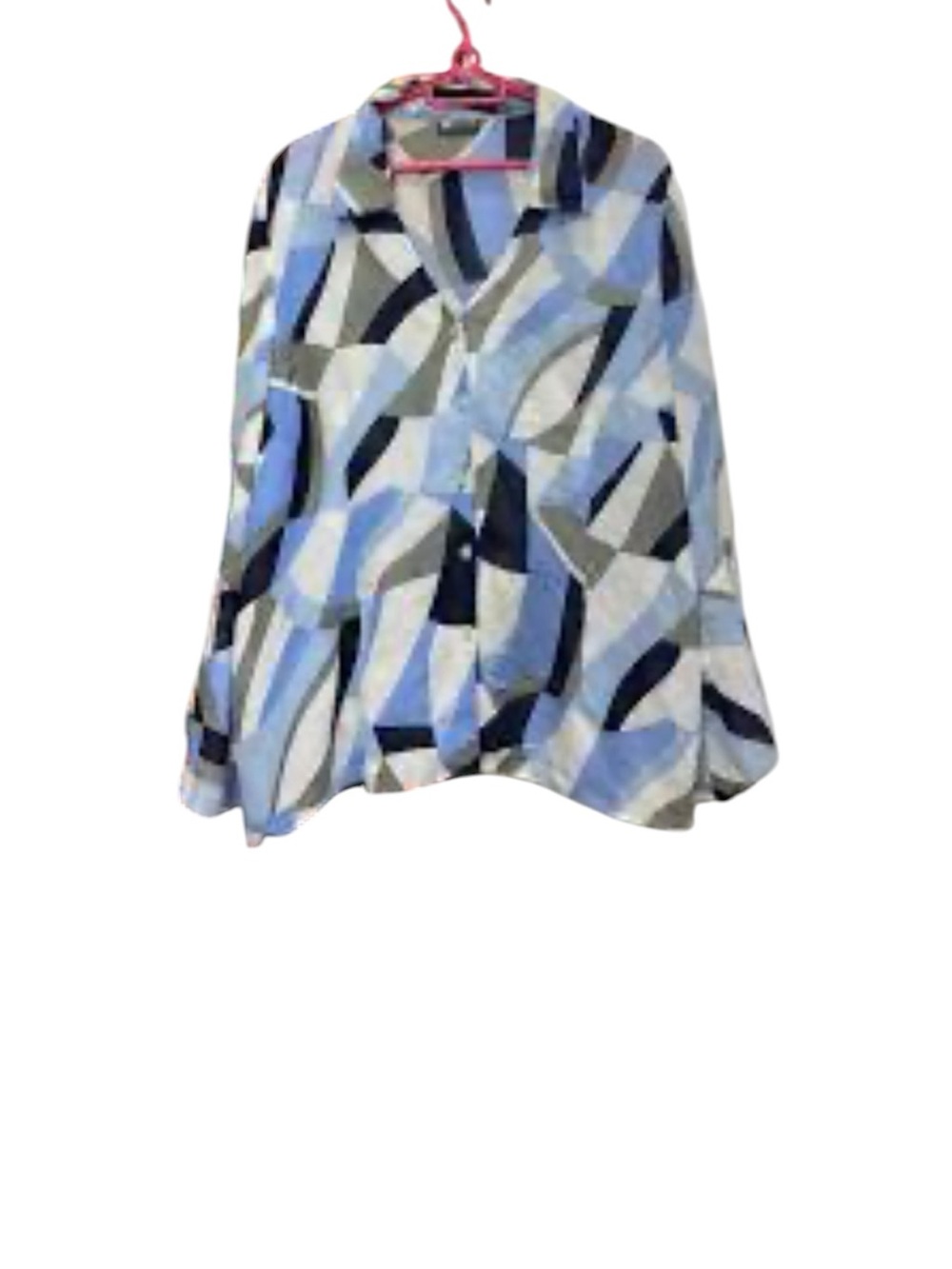 Maggie Barnes A-Line Skirt in Blue, Navy & Gray Abstract Print